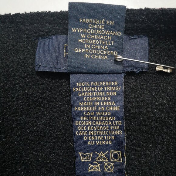 Rachel Rachel Roy Ladies One Size Black Burgundy Grey Pattern Fleece Poncho/Wrap - Picture 5 of 6